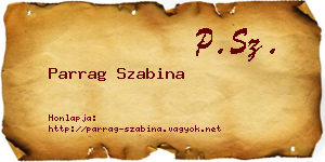 Parrag Szabina névjegykártya